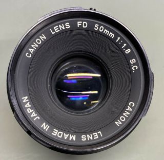 Vintage Canon Lens Fd 50mm 1:1.  8 S.  C.  F/1.  8 Sc - Made In Japan 668912