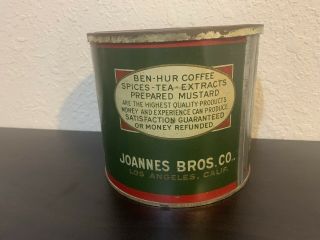 Ben Hur 2.  5 Coffee Can.  Joannes Bros,  Los Angeles CA 2