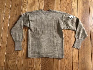 Vintage 1940 ' s WWII British Army V - Neck Wool Uniform Sweater Small 2