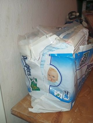 Vintage pampers boy phases 10 - 20kg 22 - 44 lb 12 maxi plus plastic diapers 2