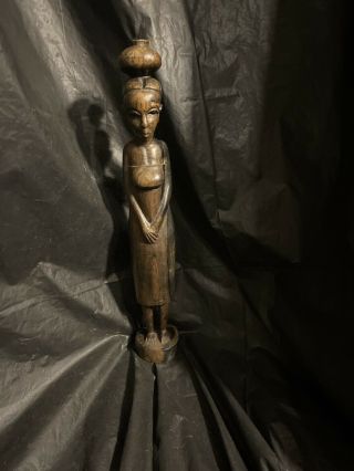 Wooden Hand - Carved African Woman Statue