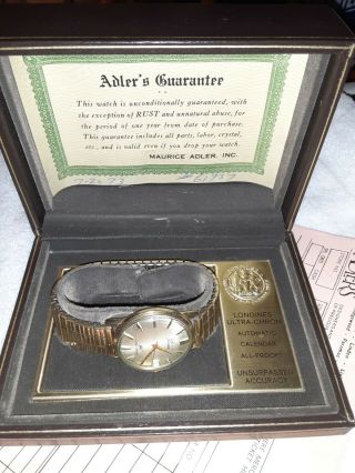 Old Mens Wrist Watch Vintage 1973 Longines Ultra Chron 10k Gold Filled