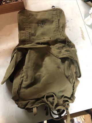 Wwii Usmc Marine Corps M1941 Lower Haversack Backpack Id 