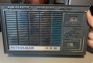 Vintage Portable Pocket Realistic Patrolman Mw/vhf Am Solid State Radio