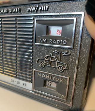 Vintage Portable Pocket REALISTIC PATROLMAN MW/VHF AM SOLID STATE RADIO 3
