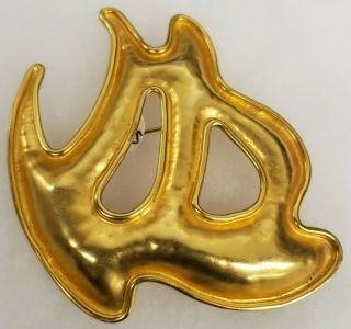Vintage Robert Lee Morris Gold Tone Brooch Pin