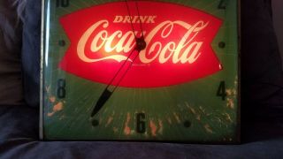 Vintage 1950 ' s Pam/Fishtail Lighted Wall Clock 4