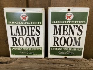 Vintage Texaco Restroom Porcelain Sign Usa Oil Lube Gas Station Bathroom Mens