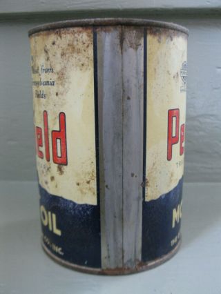 Vintage Early PennField 1 Qt Tin Oil Can Old Gas Station GREAT GRAPHICS 3