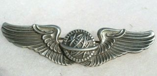 Usaaf Us Army Air Force Navigator Wings Full Size 3 Inches Pin Back Maker Stamp