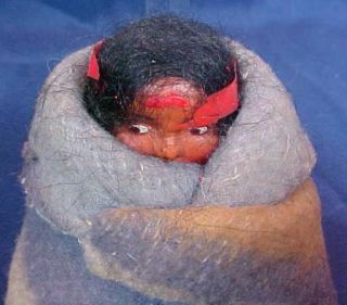 Vintage Skookum Native American Indian Doll Papoose Wrapped in Blanket 2