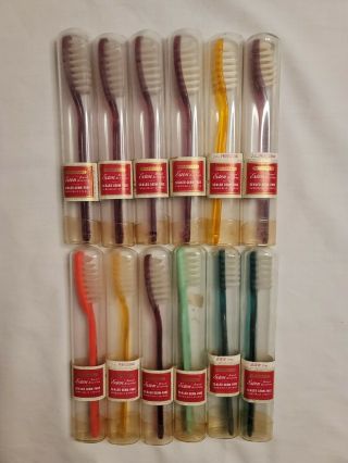 30 ' s WWII RARE Vintage Dr.  West GLASS MIRACLE - TUFT TOOTHBRUSH box CASE 12 6