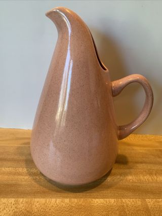 Vintage Russel Wright Ceramic Pottery Mid Century Coral Pink Pitcher 10.  5 Inches