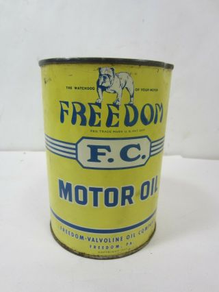 1947 Freedom - Valvoline Motor Oil Can Freedom P.  A.  - Empty