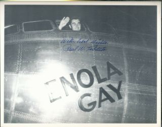 Paul Tibbets Signed Enola Gay Waving Photo.  Hiroshima.  Atomic Bomb.  Wwii.  B - 29