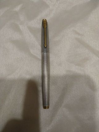 Parker 75 Flat Top Sterling Silver Fountain Pen - Extra Fine 14k Gold Nib - Usa