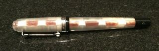 Marlen Fountain Pen " E - Com " Italian Resin 18 Kt.  Fine Pt.  Nib
