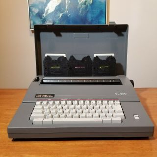 Smith Corona Sl 500 Electric Typewriter W/ Cover,  3 Ribbons