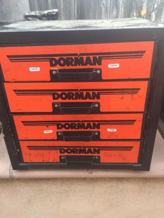 Vintage Dorman Products 4 Drawer Industrial Metal Cabinet