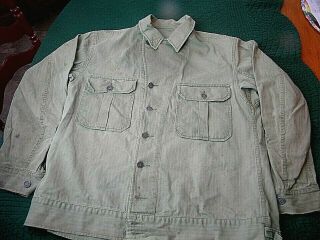 Wwii Us Army Cotton Hbt Herringbone Twill Combat Shirt Jacket 13 Star Buttons