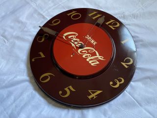 Vintage Stock - 1950 ' s Coca - Cola Art Deco Tin Clock Sign Coke 18 