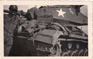 Wwii Snapshot Photo 749th Tank Battalion M24 Chaffee Tank " Anne " Eto 55