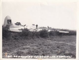 Wwii Photo Aaf 452nd Bomb Group B - 17 Bomber Serial No Crash Landing 32
