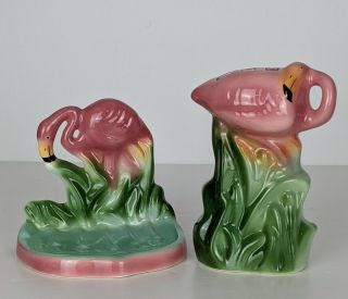 Vintage Ceramic Pink Flamingo Soap Dish Toothbrush Holder Retro Bathroom Decor