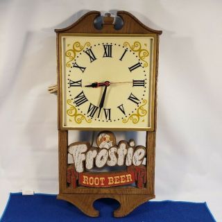 Rare Frostie Root Beer Lighted Wall Clock Frostie Root Beer Wall Clock