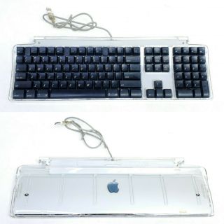 Vintage Apple Macintosh Pro Keyboard M7803 Clear Case With Black Keys