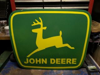 Vintage Large John Deere Porcelain Sign Dealership Sales Service Farm