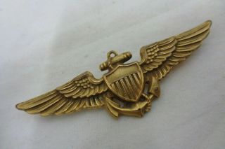 Wwii Usn Navy Aviator Squadron Meyer Gold Pilot Uniform Wings Cap Hat Brooch Pin