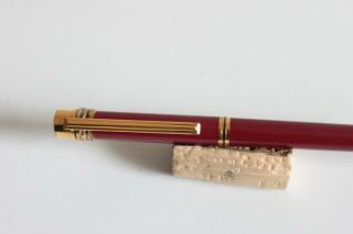 Must de CARTIER FOUNTAIN PEN in BURGUNDY WITH 18K GOLD NIB for repairs 2