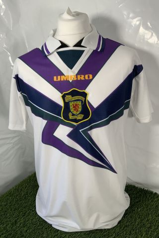 Scotland 1994/1996 Away Vintage Football Shirt - Adult Medium - White Yessir