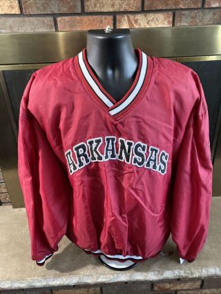 Vintage Starter Arkansas Razorbacks Football Ncaa Pullover Jacket Coat Mens Xl
