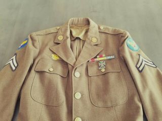Wwii Us Army Air Corps Brown Wool Uniform Jacket Laundry Id Stamped Usaac Usaaf