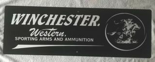 Vintage 1950’s Winchester 36” Gun Ammunition Arms Western Porcelain Sign