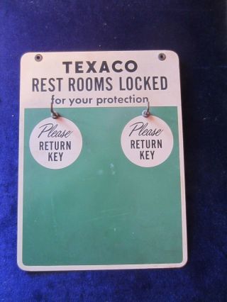 Vintage 1950 ' s - 60 ' s Texaco Restroom Key Holder Exceptional 3