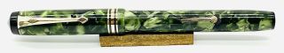 Conway Stewart 388 Green Marbled Fountain Pen 14ct Semi Flex M Nib