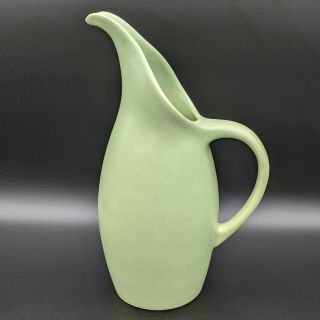 Vintage Mcm Royal Haeger Usa Rg - 42 Ceramic Green Ewer Pitcher/vase Matte