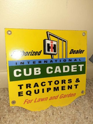 Vintage International Cub Cadet Tractor Equipment Sign Porcelain Lawn and Garden 2
