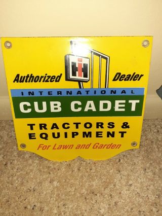 Vintage International Cub Cadet Tractor Equipment Sign Porcelain Lawn and Garden 3