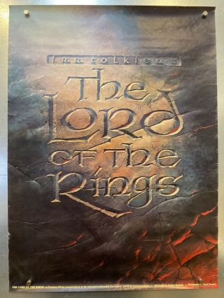 Rare The Lord Of The Rings 22”x 30” Poster 1978 Vintage Advance Teaser