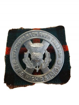 Ww2 Wwii North Nova Scotia Highlanders M.  G.  Cap Badge