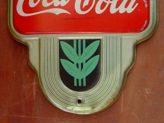 1940 ' s COCA - COLA Double Bottle THERMOMETER Pressed Steel ROBERTSON - SPRINGFIELD O 6