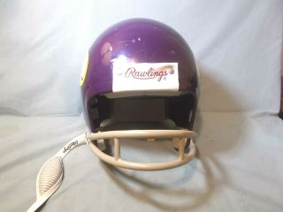 Rawlings Hnfl - N Vikings Vintage Helmet Medium With Chin Strap 25th Anniv.  Decal