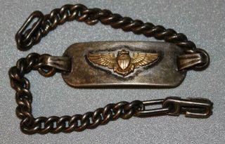 Wwii Us Navy Pilot Sweetheart Bracelet L.  G.  B.  Balfour Sterling Silver