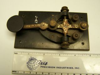 Vintage Wwii J - 37 Telegraph Key On J - 47 Base Morse Code