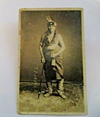 Rare 1918 Push - E - To - Nequa Indian Chief Native American Real Photo Iowa Postcard