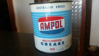 Very Ampol 5 Lb Grease Tin Red Neptune Golden Fleece Shell
